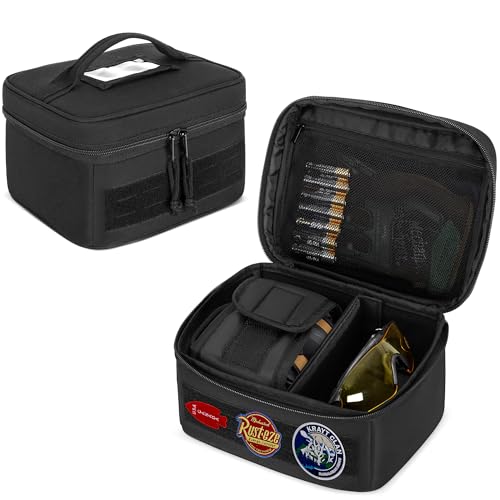 GOBUROS Shooting Glasses and Earmuffs Carrying Case for Shooting Range | Soft Protective Carrying Storage Case for Earmuff and Shooting Glasses, Universal Earmuff Case for Hunting Shooting, Only Bag