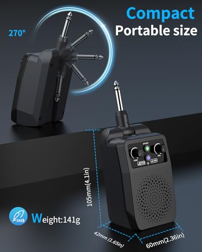 JOYO Mini Amp 5W Portable Plug in Practice Electric Amp Bluetooth Rechargeable Combo Guitar Amplifier Built-in 4 Effects Clean, Overdrive, Distortion, Reverb (JA-05G)