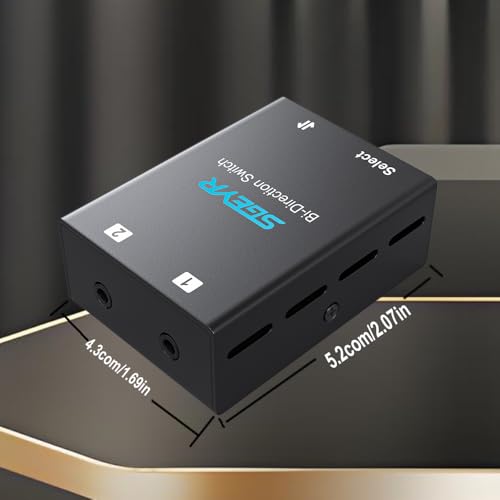 SGEYR Audio Switcher 3.5mm Bi-Direction Switch 2-in-1 Out/ 1-in-2 Out Audio Stereo Mixer Mini Sound Mixer for PC Versatile Connectivity