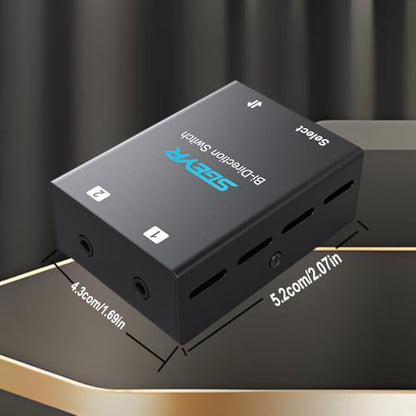 SGEYR Audio Switcher 3.5mm Bi-Direction Switch 2-in-1 Out/ 1-in-2 Out Audio Stereo Mixer Mini Sound Mixer for PC Versatile Connectivity