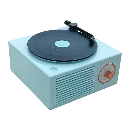 Old Fashioned Classic Style Bluetooth Speaker Green Vinly Record Player Style Cute Look Creative Gift for Girls Bass Enhancement Loud Volume Speaker by KintiSun