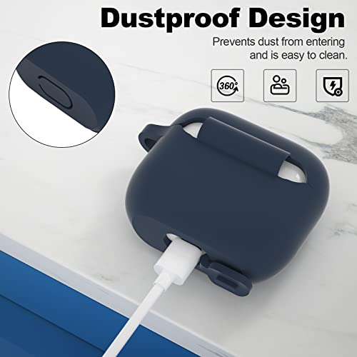 Compatible with AirPods 3 Case, Protective Silicone Cover for AirPods 3rd Generation Case 2021, Wireless Charging - Dark Blue - color: A-Dark Blue