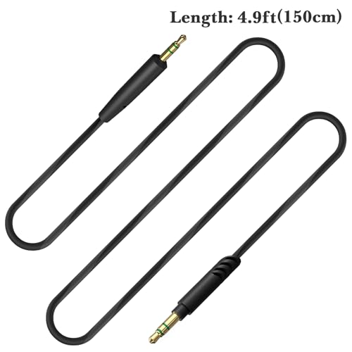 Linkidea Audio Cable for Sennheiser PXC 550, PXC 550 II, Urbanite XL, Momentum 4, ACCENTUM Plus Headphones, 3.5mm to 2.5mm Replacement Aux Cord (5 ft/1.5 m)