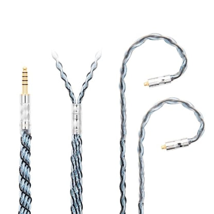 IEM MMCX 4.4MM Balanced Cable, 4ft+/1.3Meter Long, 8-Strand OCC Silver in Ear Monitor Wire for SE846 Cable, se535 Cord, Dunu TITAN6, DK3001Pro, DK4001 (4.4mm to Dual MMCX Male Version) - size: 4.4mm to Dual MMCX Male Version
