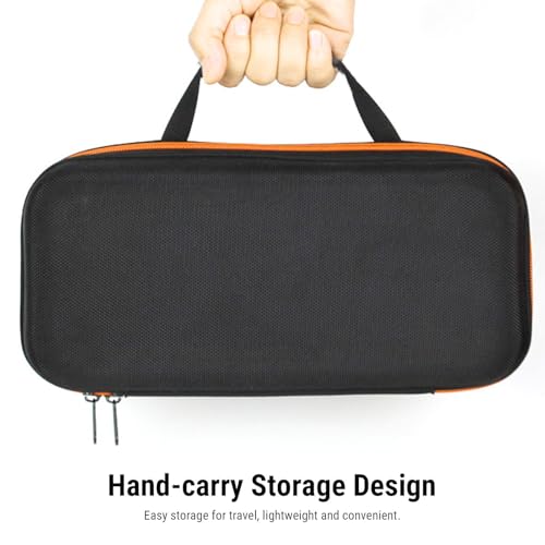 Hard Shell Dual Microphone Case - Protective Carrying Case Shockproof Travel Bag for 2 Wireless Mics, Padded Handheld Mic Storage with Handle, Mesh Pockets