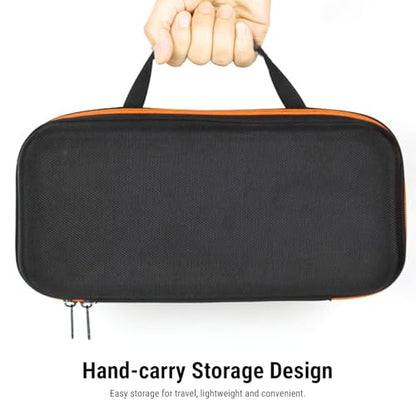 Hard Shell Dual Microphone Case - Protective Carrying Case Shockproof Travel Bag for 2 Wireless Mics, Padded Handheld Mic Storage with Handle, Mesh Pockets