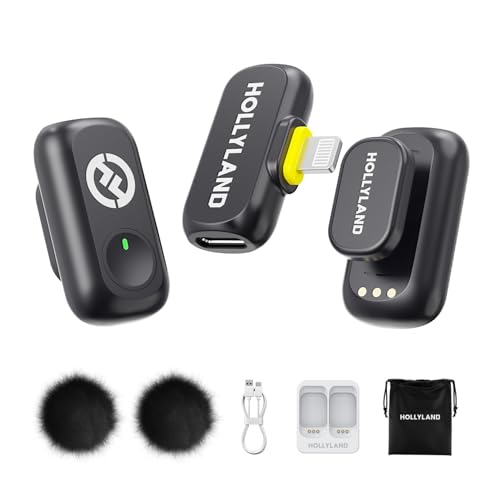 Hollyland Lark A1 (2TX + Lightning RX), Wireless Microphone for iPhone/iPad - color: Black