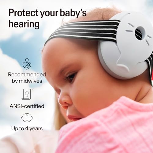 Alpine Muffy Baby Ear Muffs Noise Protection | Toddler Ear Protection | For babies up to 4 years | 24dB Sound Reduction | Baby Hearing Protection | Noise Reduction | Baby Essentials New Mom Gifts - color: Black