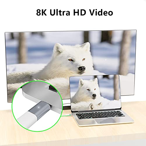 Magnetic USB C Adapter Straight 2 Pack USB C Magnetic Adapter Connector 24 Pin 120W PD Fast Charge 40Gbs 8K@60 Hz Data Transfer USB3.1, Grey - color: usb c magnetic adapter 2pack