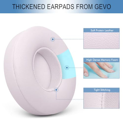 GEVO Ear Pads Replacement for Beats Solo 4 Wireless On-Ear Headphones, Earpads Ear Cushions for Solo 4 with Soft Protein Leather, Stronger Adhesive Backing (Cloud Pink) - color: Cloud Pink