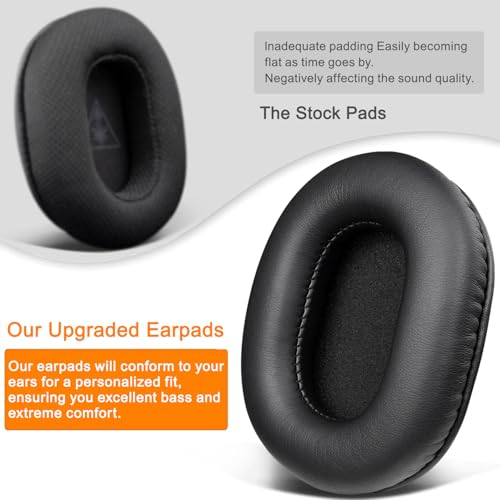 SOULWIT Earpads Replacement for Turtle Beach Recon 100/200/200 Gen2/Spark Gaming Headphones, Ear Pads Cushions with Softer Protein Leather, High-Density Foam - Recon 200 PL Black