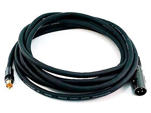 Monoprice 104779 15-Feet Premier Series XLR Male to RCA Male 16AWG Cable - size: 15ft