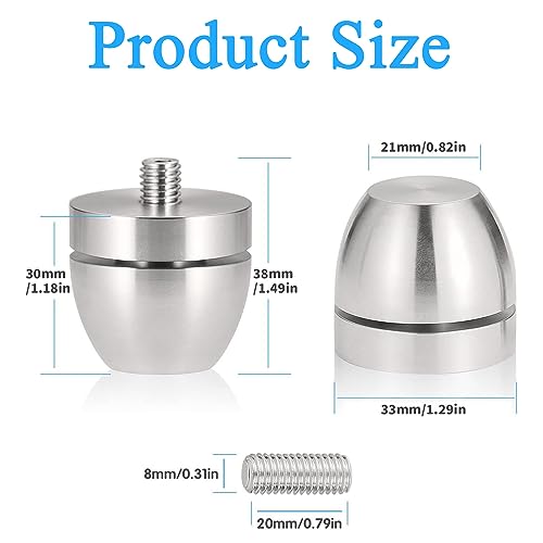 Audiocrast 4X HiFi Speaker Spike Pads Isolation Stand Feet, IF3033 Speaker Shock Absorber Resonance Cancelling Vibration Dampening Floor Protector 30x33MM with Stainless Steel Beads for Audio Gears