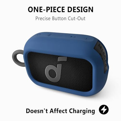 Geiomoo Silicone Case for Anker Select 4 Go Speaker, Protective Portable Scratch Shock Resistant Cover (Navy Blue) - color: Navy Blue