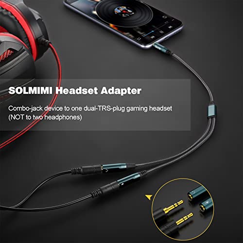 Headset Adapter, 3.5mm Headphone Mic Splitter CTIA TRRS Male to Dual TRS Female Y Audio Microphone Splitter Cable for Gaming Headset to PC, Laptop, Smartphone, PS4, Xbox, Computer - 1 Feet - style: 2-in-1