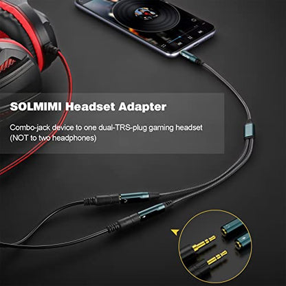 Headset Adapter, 3.5mm Headphone Mic Splitter CTIA TRRS Male to Dual TRS Female Y Audio Microphone Splitter Cable for Gaming Headset to PC, Laptop, Smartphone, PS4, Xbox, Computer - 1 Feet - style: 2-in-1