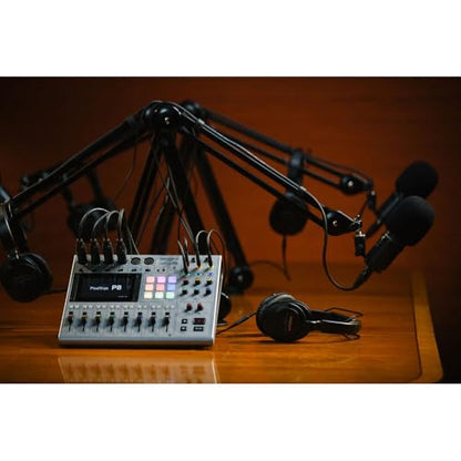 Zoom PodTrak P8 Portable Multitrack Podcast Recorder Bundle with 4X AA Batteries + Charger + Extreme PRO 64GB Memory Card + XLR Cable + Cleaning kit + 6 Pack Wire Straps + Diginerds USB Card Reader