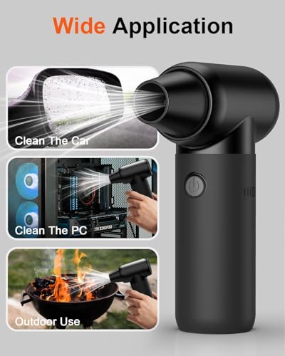 Compressed Air Duster - Super Power Electric Air Duster for Cleaning Keyboard&PC 3 Gears Adjustable Rechargeable Cordless Jet Dry Blower Air Blower for Car and Home-Replace Compressed Air Can