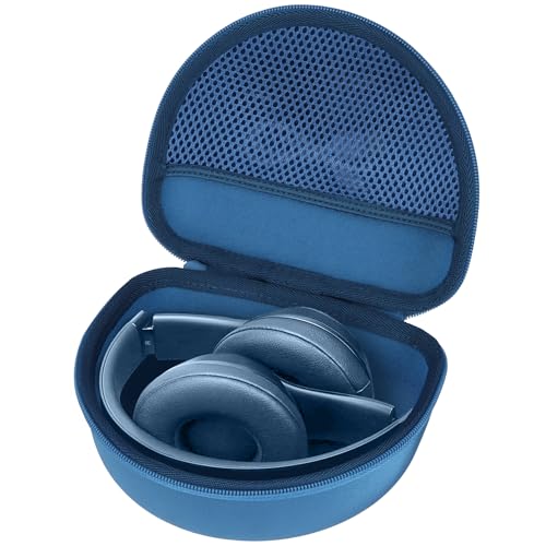 Case for Beats Solo 4/Studio Pro/Solo3/Studio3 On-Ear Headphones | Solo Pro Headphone Case, Hard Shell Shockproof, Mesh Bag Organizer, Lightweight Travel - color: Blue Case