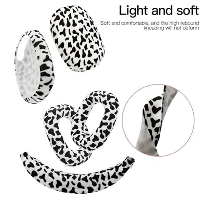 4 in 1 Silicone Case Cover Compatible with Apple Airpods Max 2/1 Headphones(2026/2024/2020), Printed Ear Pad Case Cover Ear Cups Cover and Headband Cover Headband Pad Accessories (Cow) - color: Cow