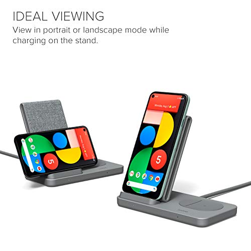 iOttie iON Wireless Duo CERTIFIED BY GOOGLE 15W Stand + 5W Pad Qi-Certified Charger | Compatible with Google, Google Pixel, Pixel Buds | Includes Power Cable & Adapter | Dark Grey - style: iON Wireless