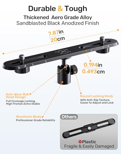 Stereo Array Spacing Microphone Holder with All-Metal Mic Ball Head Adapter, Adjustable Mic Mount Bar for Two Mics/Booms with 3/8" - 5/8" Screw Adapters, Fits Mic Stands for Recording, Live Streaming﻿ - size: Stereo Mic Bar+Ball Head Adapter
