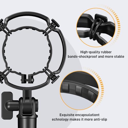 MAONO PD200XS/PD200X Shock Mount - Reduces Vibration Noise | Removable Shock Mount for Microphones with a Diameter of about 56mm/2.2 Inches, Black