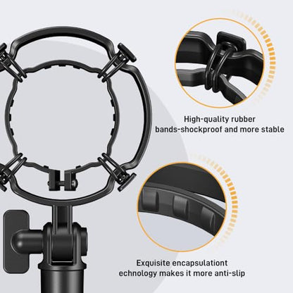 MAONO PD200XS/PD200X Shock Mount - Reduces Vibration Noise | Removable Shock Mount for Microphones with a Diameter of about 56mm/2.2 Inches, Black