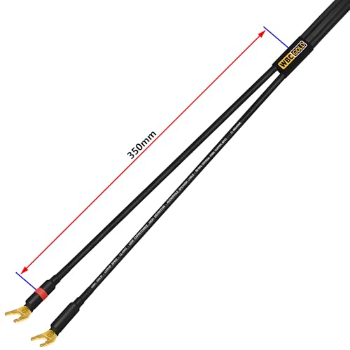 WORLDS BEST CABLES 6 Foot WBC-GOLD-LOCAP-SPKR-12 AWG - Low-Capacitance - Low-Inductance - High Purity OFC - Audiophile HiFi Speaker Cable Pair with Eminence Gold Spade Plugs - size: 6 FT, style: 2 Cables - Spade-Spade