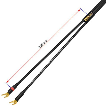 WORLDS BEST CABLES 6 Foot WBC-GOLD-LOCAP-SPKR-12 AWG - Low-Capacitance - Low-Inductance - High Purity OFC - Audiophile HiFi Speaker Cable Pair with Eminence Gold Spade Plugs - size: 6 FT, style: 2 Cables - Spade-Spade