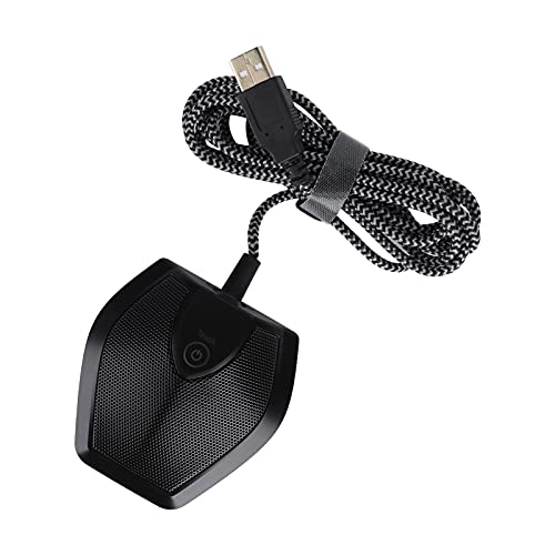 ciciglow USB Conference Microphone,USB Mic with Mute Function,Touch DualCapacitor Recording Receiver,Plug & Play,Multiple Pickup Patterns for Video Teaching Conference Room Game Webcast