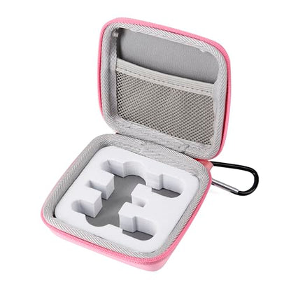Hard Travel Carrying Mic Case Wireless Lavalier Microphone Case with 3 Slots for Wireless Lavalier Microphone Lapel clip-on Mic (Pink) - color: Pink