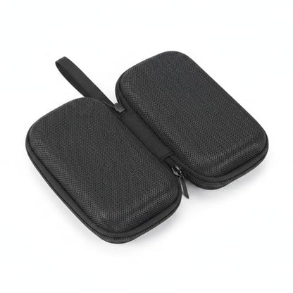 Compact Hard Shell EVA Case for Earbuds & Cables - Small Travel Organizer for Electronics, 5.5 x 3.1 Inch - color: Black