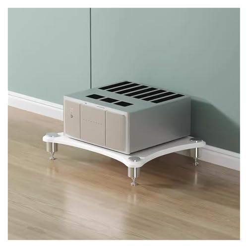 YLLFFLL Living Room/Small Spaces Audio Component Rack Tower Media Stereo Stand Equipment Shelves, Heavy Duty Modern HiFi Audio Racks Stereo Rack System(White,1 Tier) - color: White, size: 1 tier