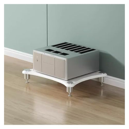 YLLFFLL Living Room/Small Spaces Audio Component Rack Tower Media Stereo Stand Equipment Shelves, Heavy Duty Modern HiFi Audio Racks Stereo Rack System(White,1 Tier) - color: White, size: 1 tier