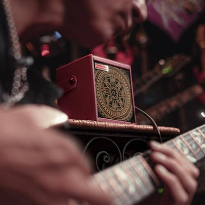 Positive Grid Spark MINI Vai 10W Portable Smart Amp, Designed by Steve Vai | Exclusive Mandala grille, burgundy tolex, burgundy weave cable & 4 custom Steve Vai presets. 100k+ tones, smart app. - color: Vai Burgundy