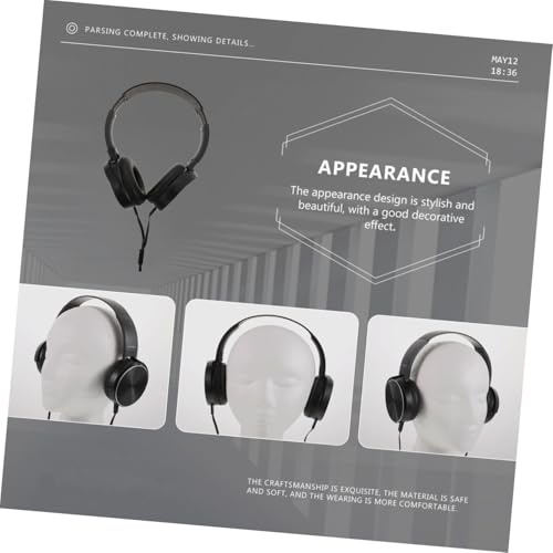 Lightweight Wired Over Ear Computer Headset with Microphone Breathable Comfortable Design for Music Gaming Portable Desktop Use