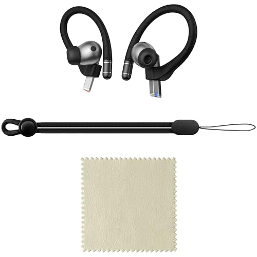 RunChao Anti-Slip EarHooks for Samsung Galaxy Buds 3/3 Pro/Galaxy Buds 3 FE Ear Hooks, Soft Anti-Loss Sports Earbuds Case Cover (Black)