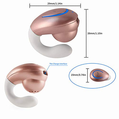 Bluetooth Headset, Single Ear BT5.0 Ultralight Wireless Headphone Cell Phone Earpiece Ear Clip with Mic, Noise Canceling Handsfree Driving Earbud for iPhone, Android,Samsung Smartphone(Pink) - color: Pink