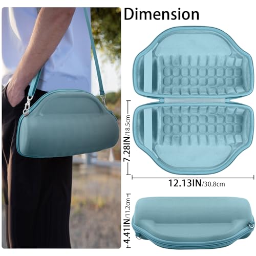 co2CREA Case for JBL Charge 6 Portable Bluetooth Speaker, Teal | High-Density Foam Padding, Reinforced Handle, Detachable Shoulder Strap, Compact Lightweight Design, Dust Protection - color: Teal Case