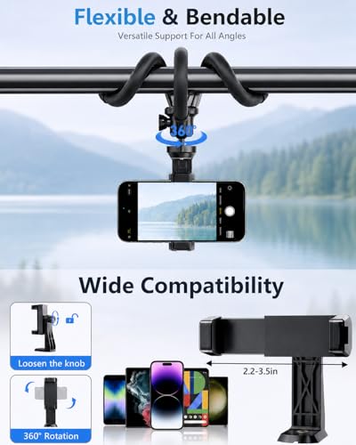 UBeesize Vlogging Kit for Phone with 2 Wireless Mics, 2 Tripods & LED Light