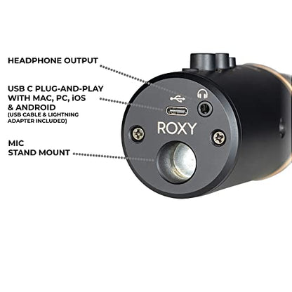 Headliner Roxy Stereo USB mic with Dual Condenser Capsules for Mac, PC, iOS, Android, Gaming, Recording, Streaming and Podcasting - style: Roxy Stereo USB mic