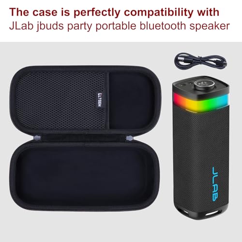 L LTGEM Speaker Case Compatible with JLab JBuds Party Portable Bluetooth Speaker, Office Travel Carrying Storage Bag - Black(Case Only) - color: Black