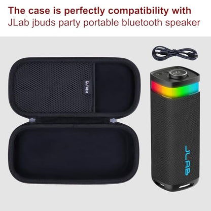 L LTGEM Speaker Case Compatible with JLab JBuds Party Portable Bluetooth Speaker, Office Travel Carrying Storage Bag - Black(Case Only) - color: Black