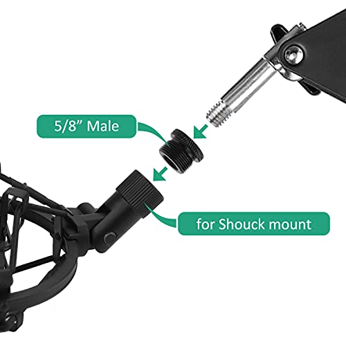 Blue Yeti Mic Screw Adapter 5/8 Male to 3/8 Female, Metal Screw Thread Adapter for Blue Yeti X/Blue Yeti/Snowball Mic Boom Arm Stand, 8 Pcs (Black) - color: 3/8 - 5/8