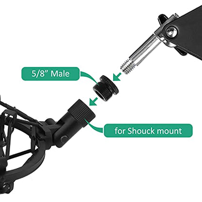 Blue Yeti Mic Screw Adapter 5/8 Male to 3/8 Female, Metal Screw Thread Adapter for Blue Yeti X/Blue Yeti/Snowball Mic Boom Arm Stand, 8 Pcs (Black) - color: 3/8 - 5/8