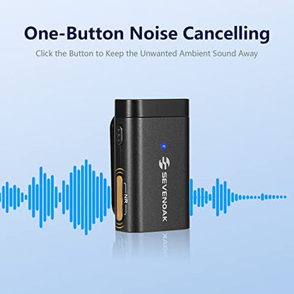 Sevenoak 3 in 1 Wireless Lavalier Microphones for iPhone/Android/Camera, Wireless Lapel Microphone System with Noise Cancelling Portable Microphone for Recording YouTube Vlog Live Stream -SKM-W1 Pro - size: SKM-W1 PRO