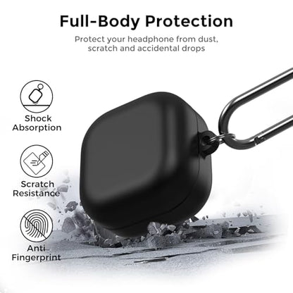 AhaStyle Silicone Case for Samsung Galaxy Buds4 and Galaxy Buds4 Pro (2026) | Skin-Friendly Soft Touch, Full Protection, Shockproof, Wireless Charging, Galaxy Buds4 Series Accessories, for Men Women - color: Galaxy Buds4/Buds4 Pro, Black