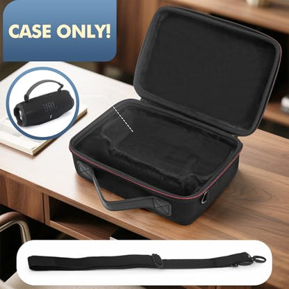 Hard Case for JBL Charge 6/5/4 Bluetooth Speaker – Waterproof Travel Case with Adjustable Shoulder Strap, Durable Protection for On-the-Go Use（Purple） (black) - color: black
