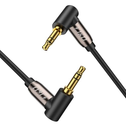J&D Gold Plated 3.5mm Stereo Audio Aux Cable 90 Degree Right Angle Compatible for Galaxy, Speakers and All Other Devices, 15 Feet - size: 15 Feet